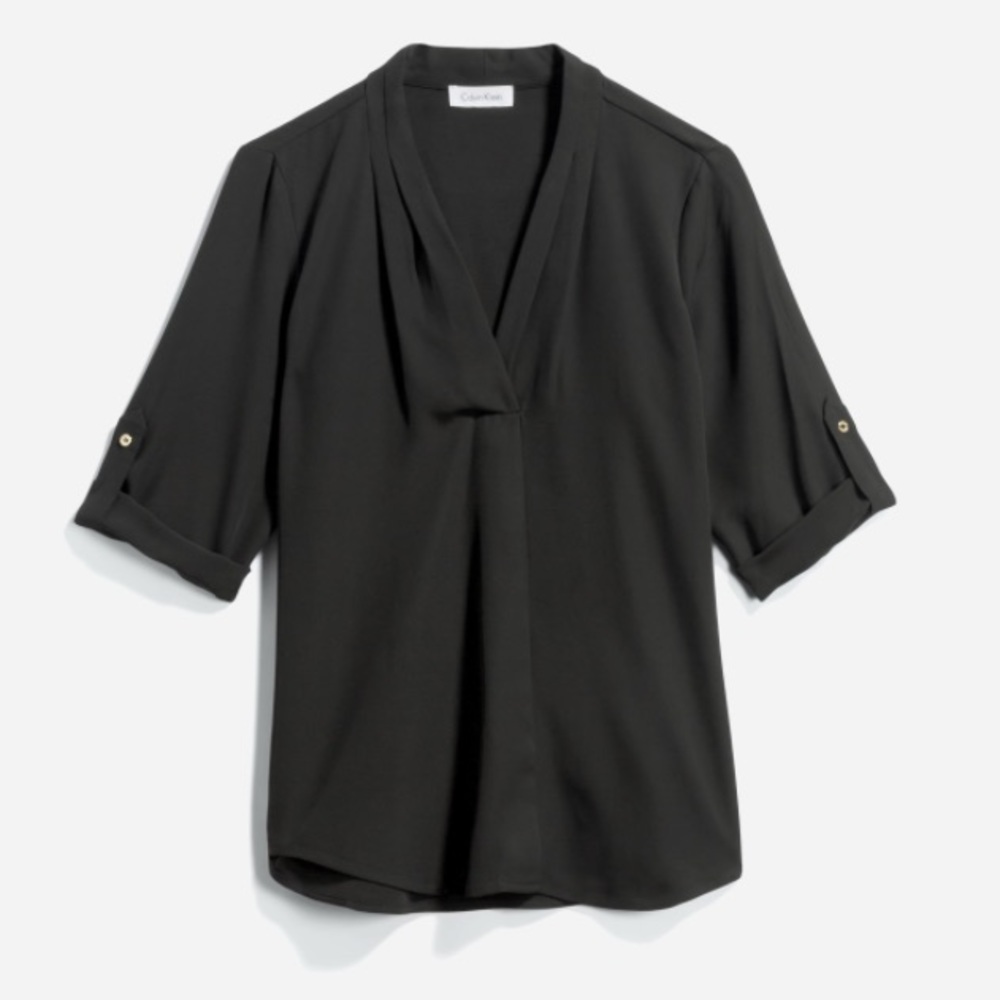 Calvin Klein Dustin Roll Sleeve Blouse